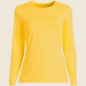 LANDSEND Women's SunShade UPF 50 Long Sleeve Relaxed Rash Guard Swim Tee